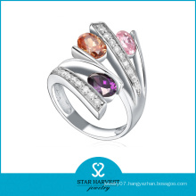 Colorful Crystal Sterling Silver Index Finger Rings